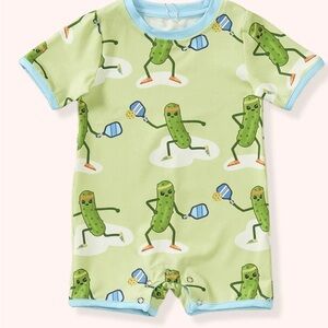 Green and Blue Bodysuit with Playful Pattern